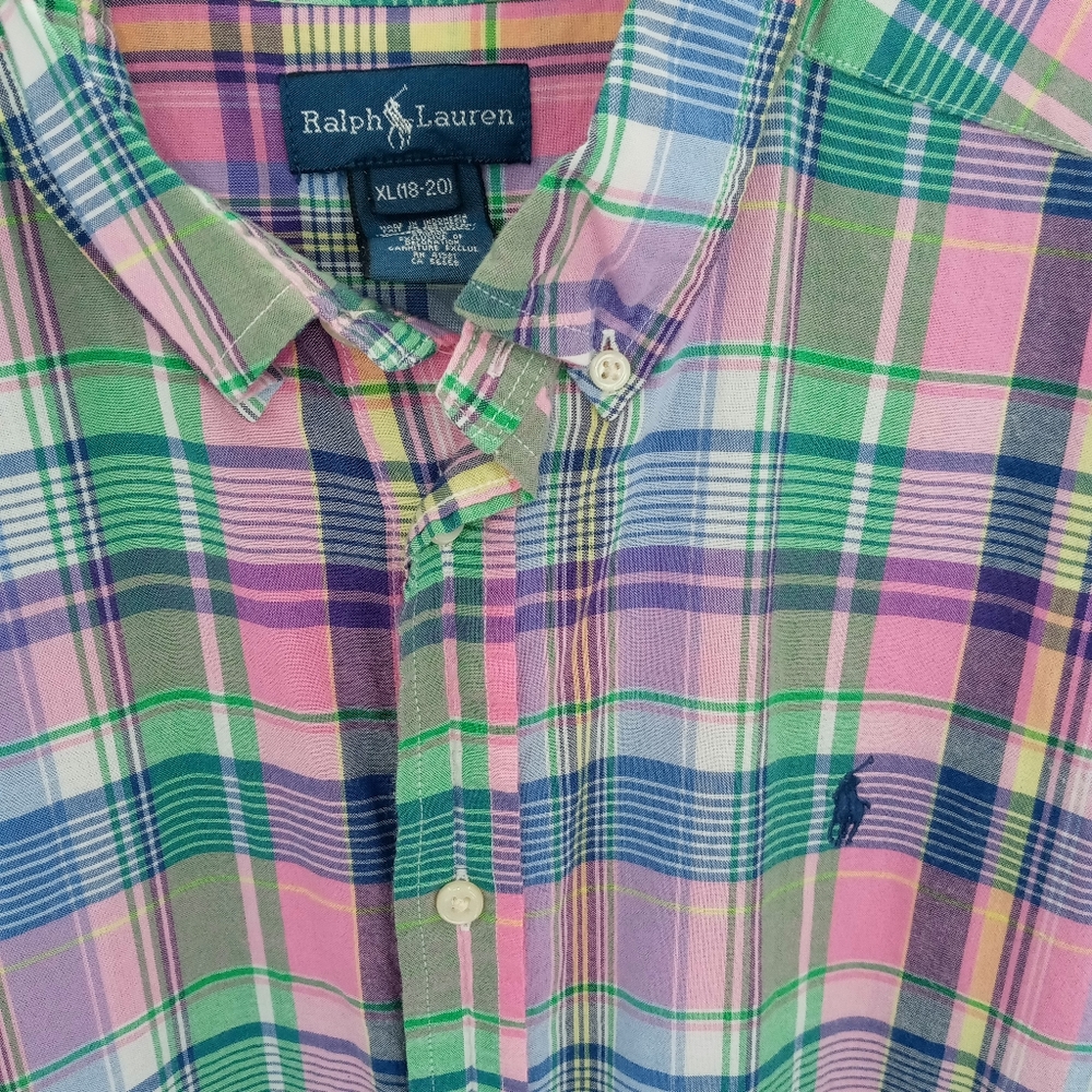 Ralph Lauren Juniors Short Sleeve Button Down Shirt - Picture 4 of 6